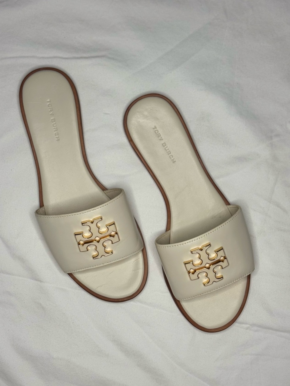 Tory Burch Ivory Everly Slides